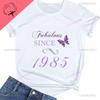 40YearLucky TShirt Fabulous SINCE 1985 Summer Fashion ShortSleeved Patterned Cotton TShirt