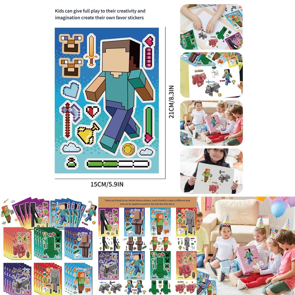Adorable Cm2305008 Kids Anime Cartoon My World Interactive Puzzle Diy Sticker Set For Creative Fun