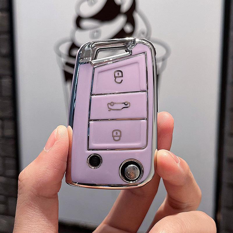 Compatible Key Cover for Volkswagen Bora, Sagitar, Polo, Tiguan, Tanyue, Lingdu, Lavida, Tange, and Jialv