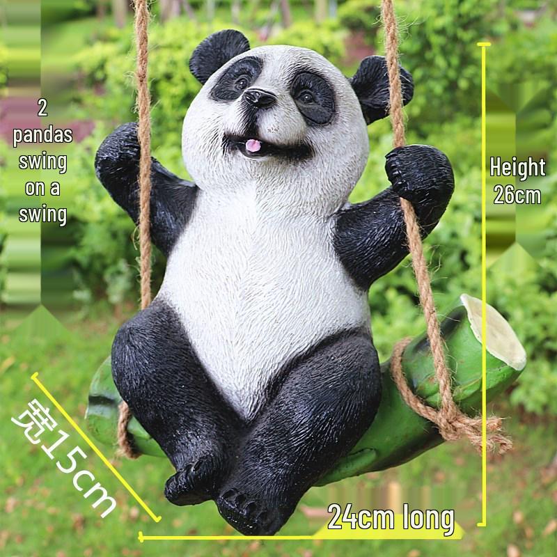 Resin Tree Hanging Animal Crafts: Koala Climbing, Panda on Swing