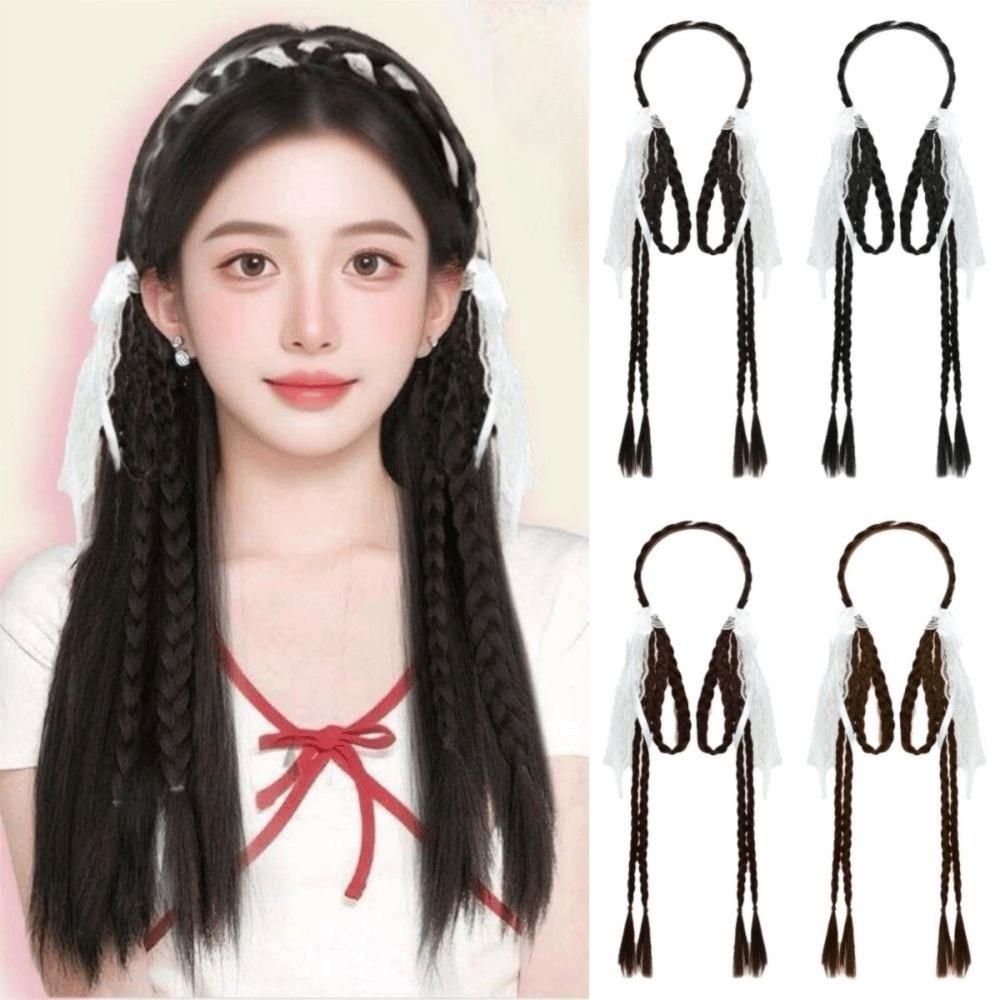 Synthetic Bunny Ear Headband Ponytail Ballet Style Long Pony Tail Hairpieces  Cosplay