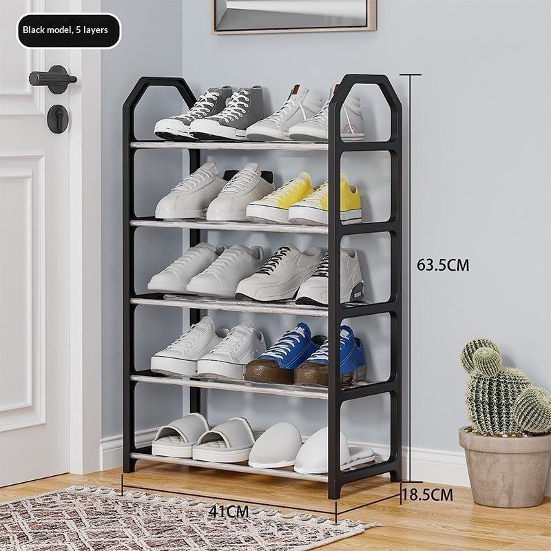 Space Saving Simple Shoe Rack Easy Installation Removable Shoe Shelf 4/5 Tiers Shoe Cabinet Dorm Accessories