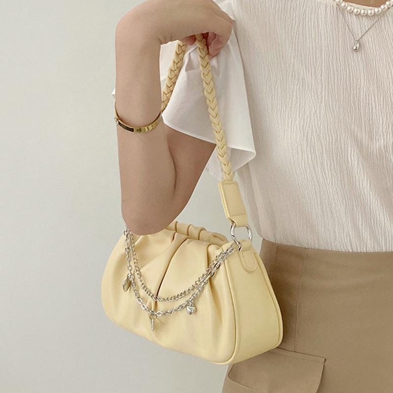 Korean version of trendy underarm bag women's pleated cloud square handbag niche design simple and versatile shoulder bag