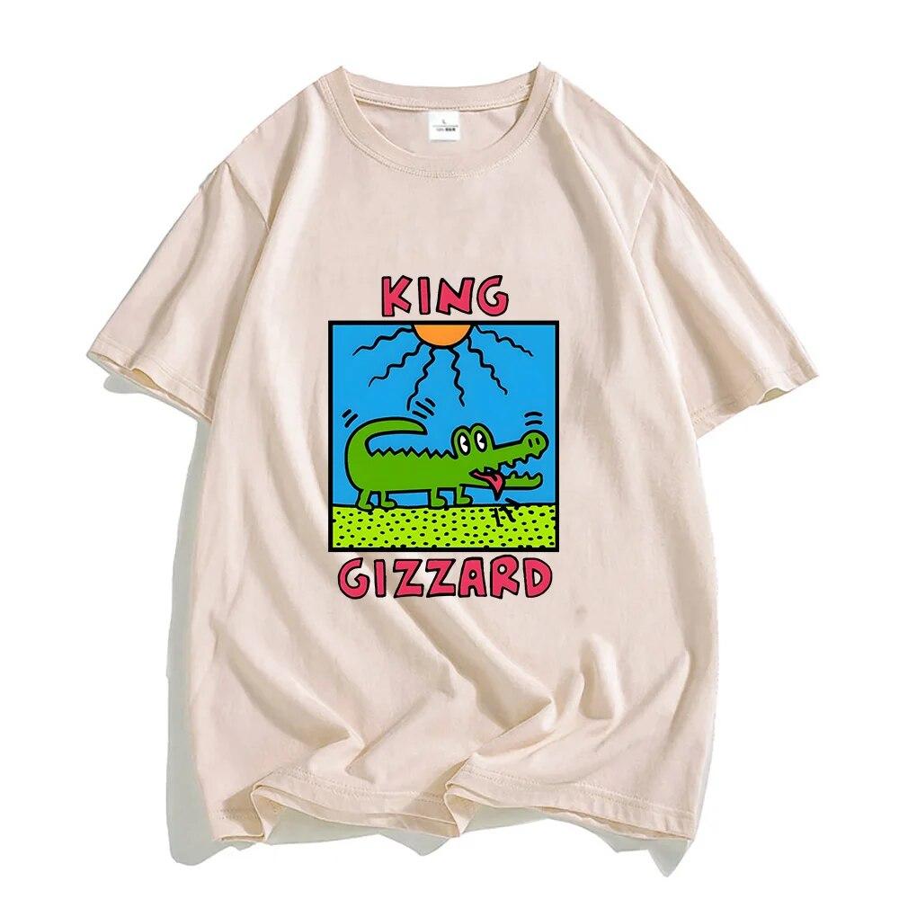 Trička King Gizzard & The Lizard Wizard Unisex trička Crocodile Sun Painting 100% bavlna Vysoce kvalitní trička Unisexga/Comic LOOSE