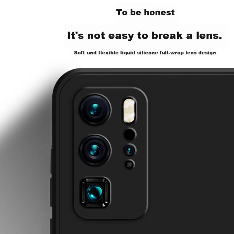 Phone Case for Huawei P40 Pro, for Huawei P40 Pro, Full Lens Protection Upgraded Frosted Anti-Drop Slim Silicone Soft Case - Midnight Black