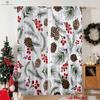 Tenda Stampata con Motivo Floreale Circolare di Babbo Natale, Tasca per Asta, Adatta per Camera da Letto, Soggiorno, Decorazione Esterna