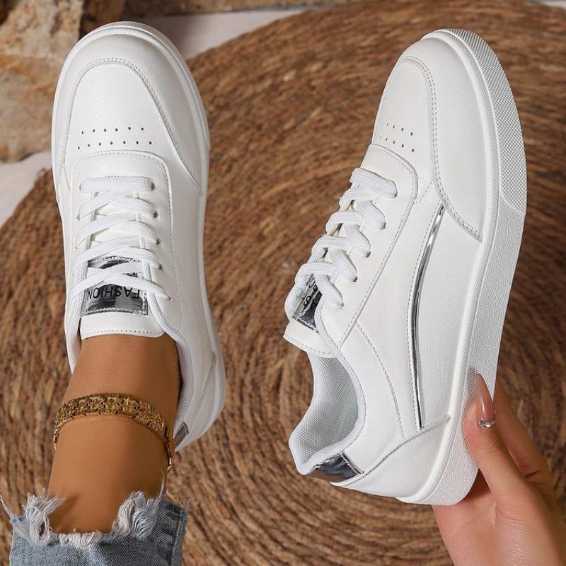Women Shoes Summer White Shoes 2025 Spring Women Gold and Silver Casual Shoes Breathable Flats Breathable Women Sneakers