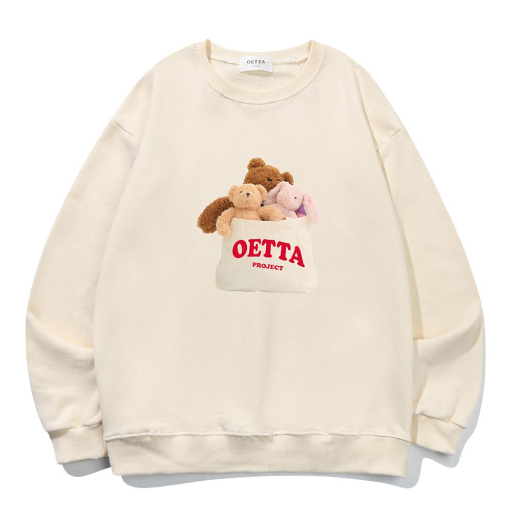 Свитшот оверсайз Yda Friends с плюшевым мишкой_Ot3D031Cr Cream/M