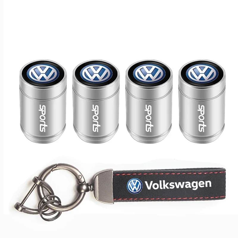 Hijk1 ·Car Tire Wheel Valve Caps Cover Suede Car Key Chain Ring Keychain For VW GTI Polo Golf MK6 Passat B7 B8 Tiguan Arteon ID.3 Jett
