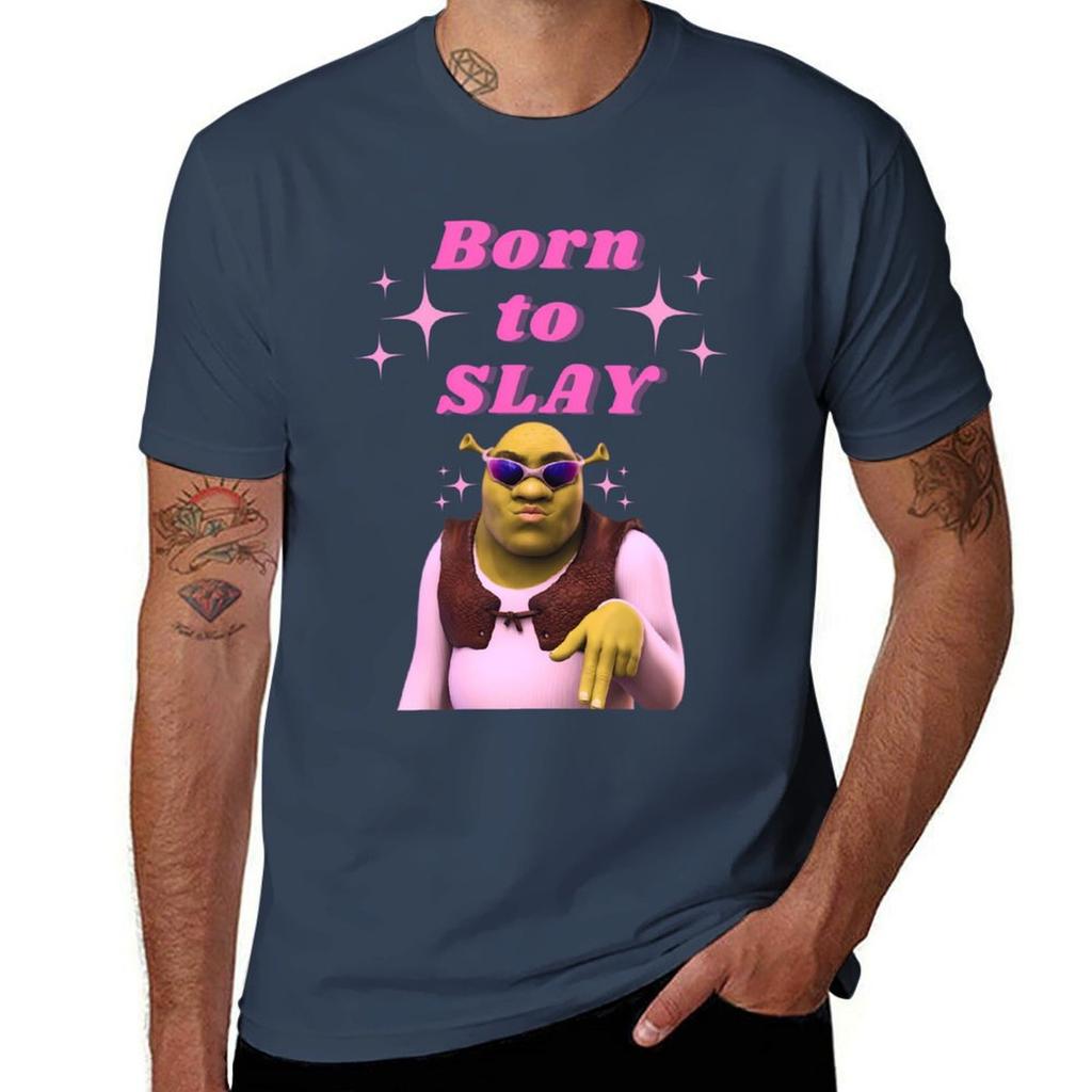 Born To Slay T-Shirt Baumwoll-T-Shirt Einfach Für Mann Paket T-Shirt