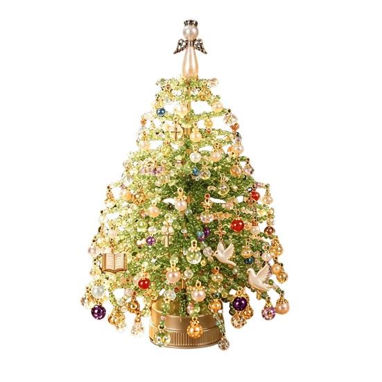 Plastic Beads for Crafts DIY Beaded Christmas Tree Kit, Handmade with LED Lights, Party Crafting Props Holiday Craft Project, Bead Kit Adults,