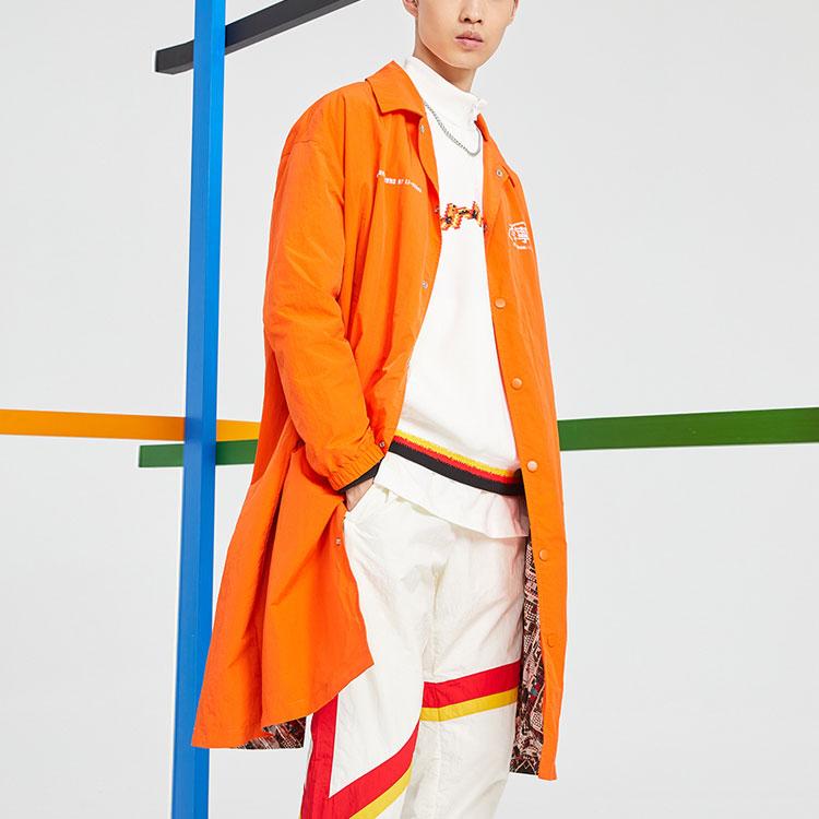 Li Ning Casual Sports Średniej Długości Dwustronna Kurtka Koszulowa Męska Kurtka Płomienny Pomarańcz AFDQ741-2