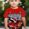 Summer Round Neck Vehicle Themed 3D Printed Top Fashionable Casual Short Sleeved Children's Boy T-shirts