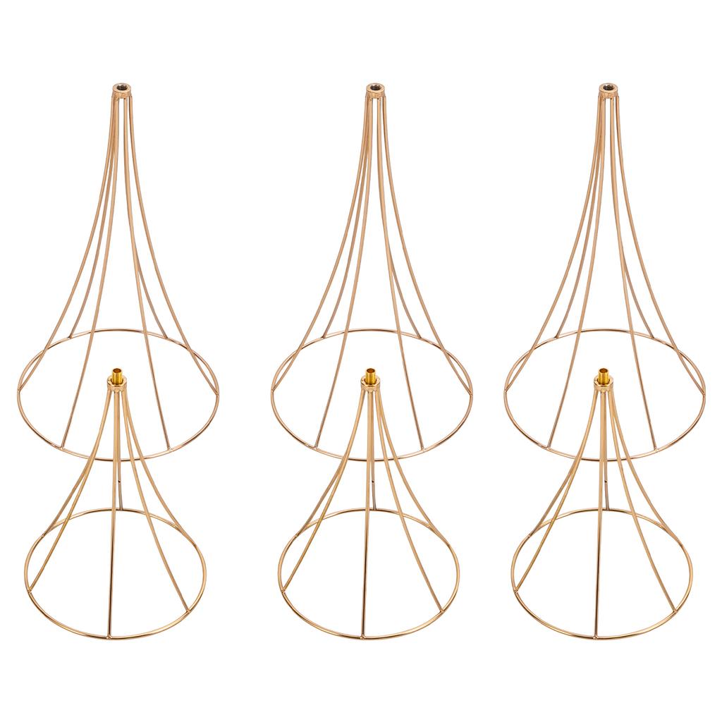 Guld Timglas Bröllop Blomsterställ Set Järn Dekorativ Displayhållare för Fest Födelsedag Bankett Fotobås Dekor