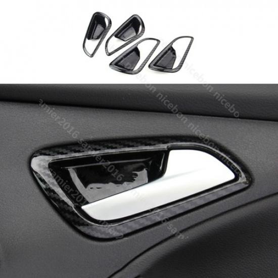 Interior Door Handle Cover Trim For Ford Focus ST RS 2012-2014 Carbon Fiber Look