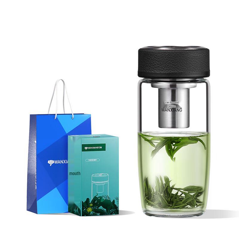 U17 Portable Single-Layer Borosilicate Glass Tea Water Bottle with Infuser