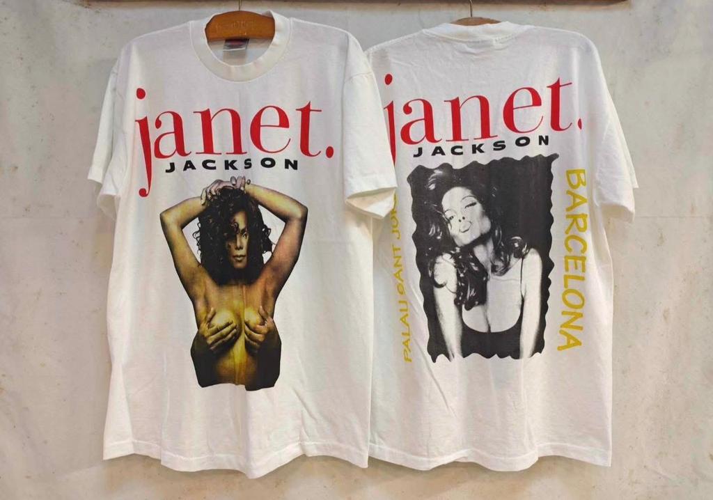 Vintage Janet Jackson 90s Barcelona Tour Music Sz.L Single Stitch Shirt REPRINT
