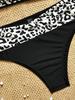 2026 European & American Leopard Print High-Waisted Two-Piece Bikini for Women – Stylish Swimwear