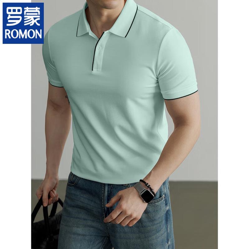 ROMON Men's Ice Silk Breathable Modal Polo Shirt