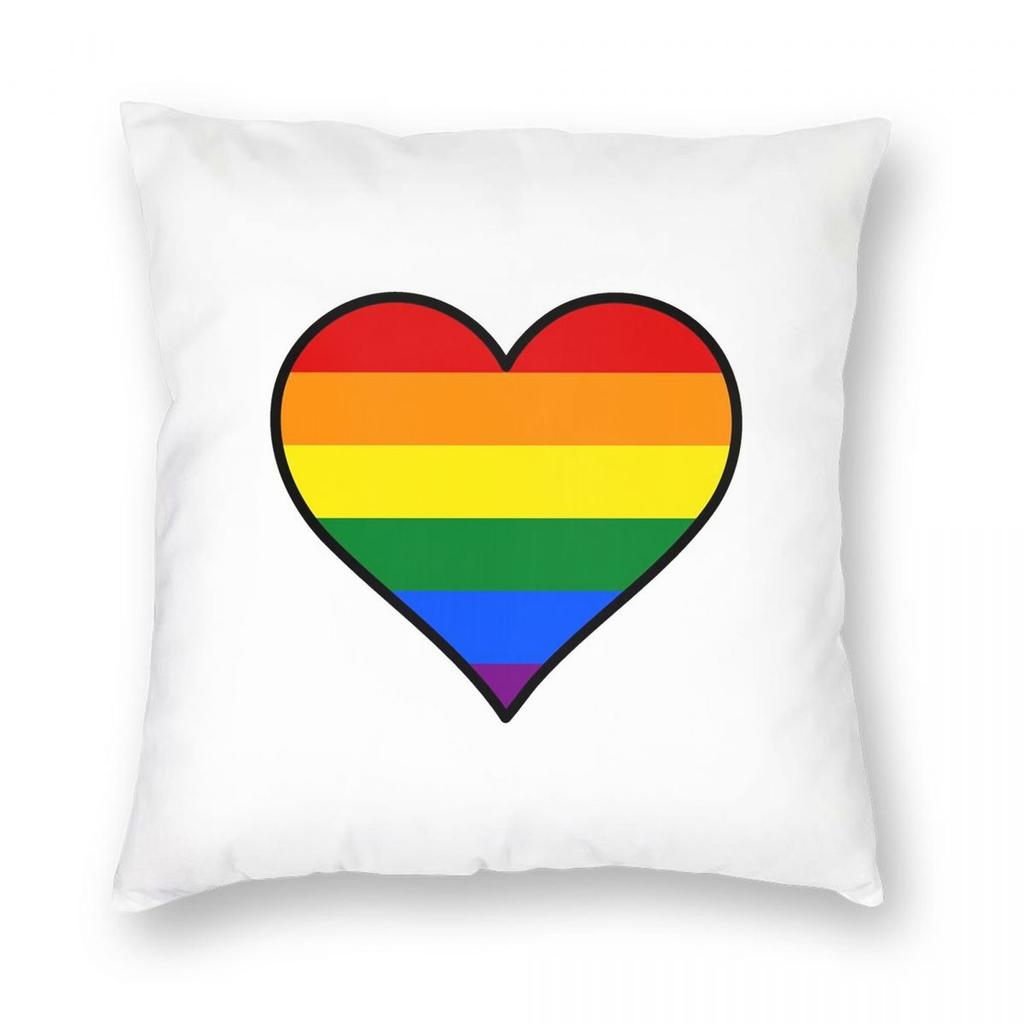 Flaga Parady Równości Pasek GLBT LGBT Tęczowa Kwadratowa Poszewka na Poduszkę Poszewka na Poduszkę Poduszka Dekoracyjna do Domu Sypialni Samochodu