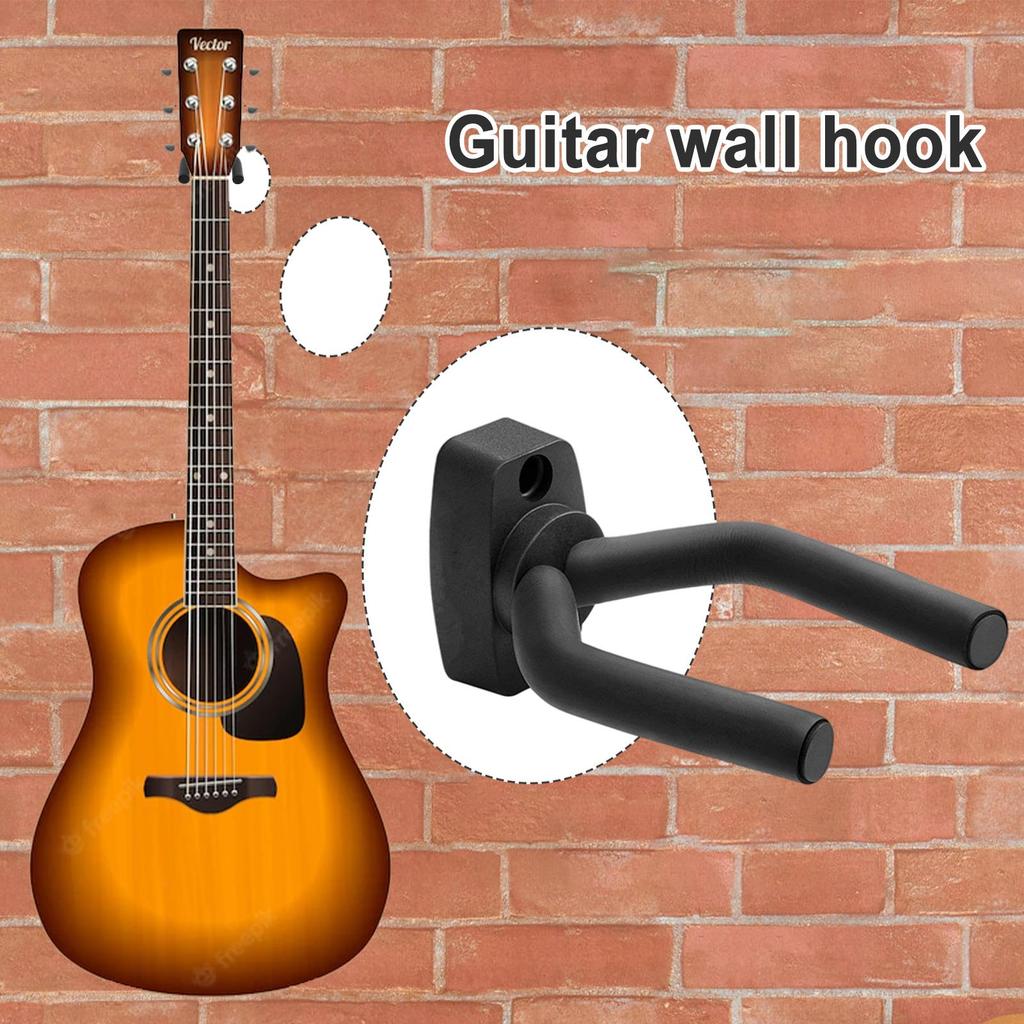 Robuste Schwarze Gitarren-Wandhalterung Platzsparender Ständer Für Akustik- & E-Gitarren, Einfache Montage, Stabile Legierung