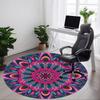 1pc Psychedelic Mandala Carpet, Round Non Slip Durable Large Size Office Carpet, Suitable for Office