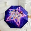 1 ks Kpop automatický deštník Kompaktní Odolný 8 žeber Kompaktní design Pro všechna roční období Cestování Módní milovníci Perfektní dárek Valentýn Svatba Narozeniny