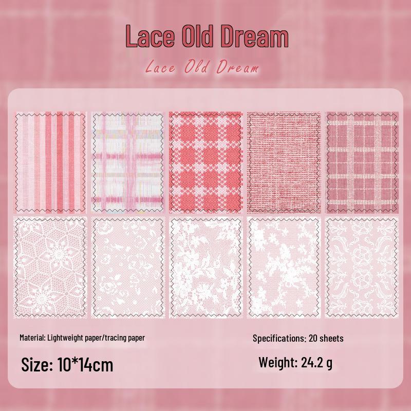 Yu Xian Retro Lace Floral Pattern Handmade DIY Journal Paper