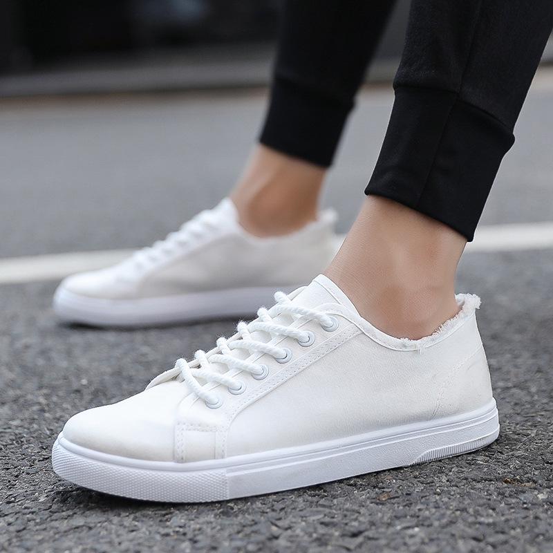 Men s Trendy Summer Canvas Lace-Up Shoes – Candy Color, Korean Style, Breathable, Flat Bottom 44