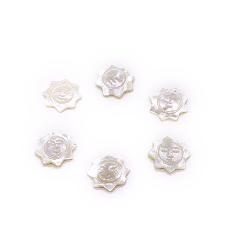 

Натуральная ракушка морской воды солнце лицо кулон ожерелье ювелирный аксессуар 19mm, 1g