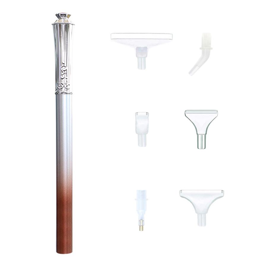 

1 Set Resin Diamond Painting Pen Eco-friendly Multi Replacement Pen Heads Multi Placers Crystal Point Drill Pens Nail Art Tool коричневый