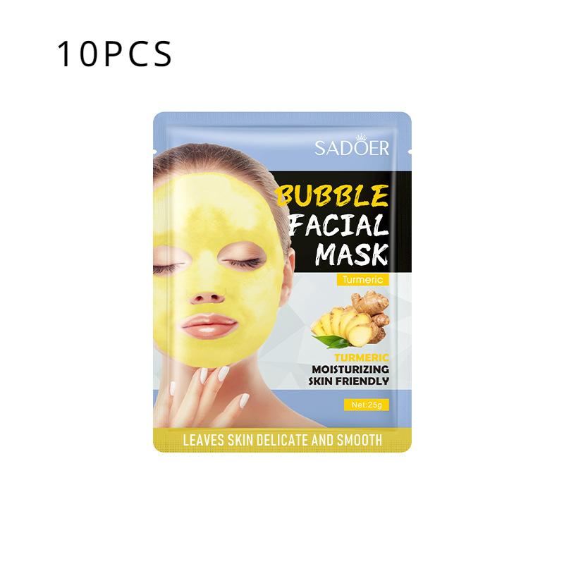 Sadoer Turmeric Bubble Mask Bamboo Charcoal Deep Cleansing Skin Bubble Mask