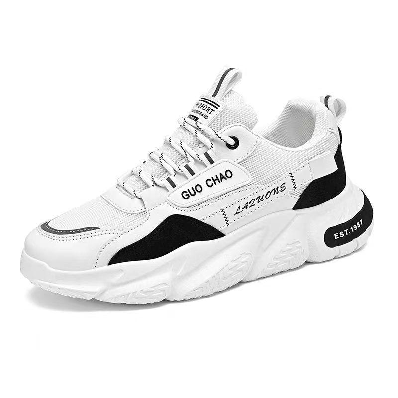 Fashion Platform Vulcanized Men’s Shoes Summer Breathable Flat Men Sneakers Comfortable Casual Sneakers Fashion Lace Up Walking Shoes