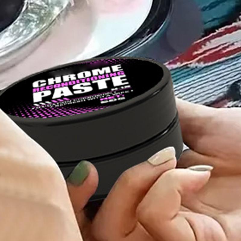 Car Metal Chrome Shine Polish for Car 50g Chrome Cleaner Paste Automotive Repair Agent Rust Remover for Wheels Trim Bumpers