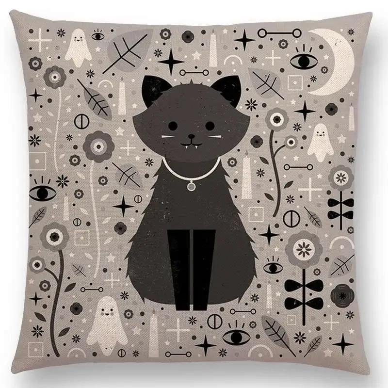 Niedliche Cartoon-Tiere Sofa Überwurf Kissenbezug Blumen Blatt Mond Sterne Nachthimmel Fuchs Flamingo Katze Schwan Vogel Narwal Kissenbezug