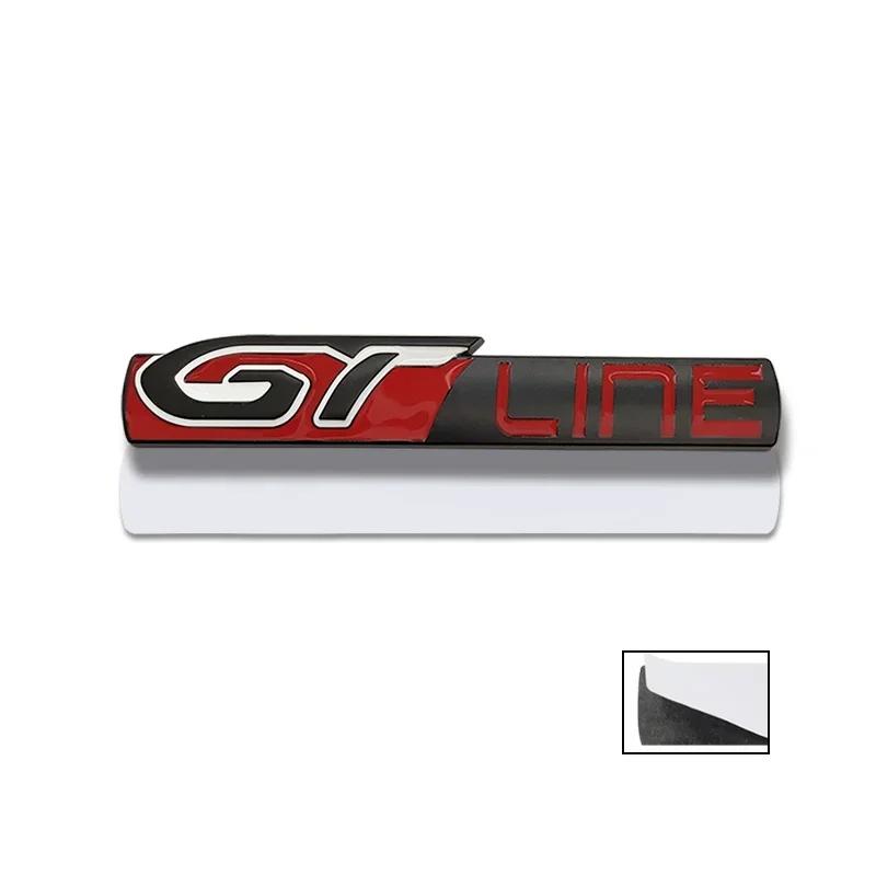 3D Metal Car GTLINE Badge Rear Trunk Fender Emblem Sticker For Peugeot GT 206 208 308 307 207 208 3008 407 508 2008 RCZ GT LINE