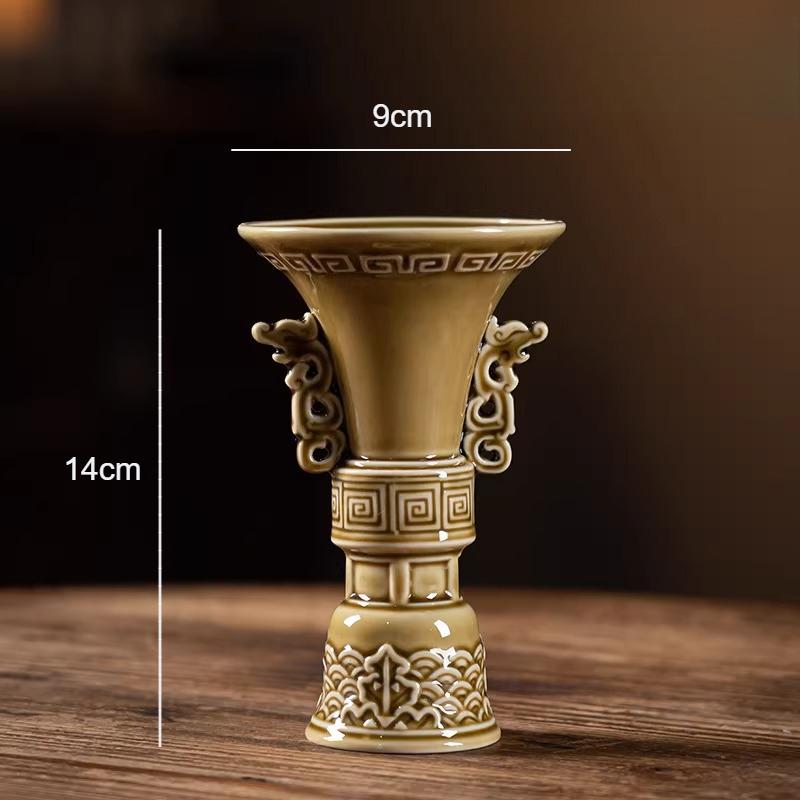 Chinese Style Emperor s Cup Ceramic High Footed Wine Glass Antique Wine Utensils Desktop Ornament Household Drinking Utensils 100ml
