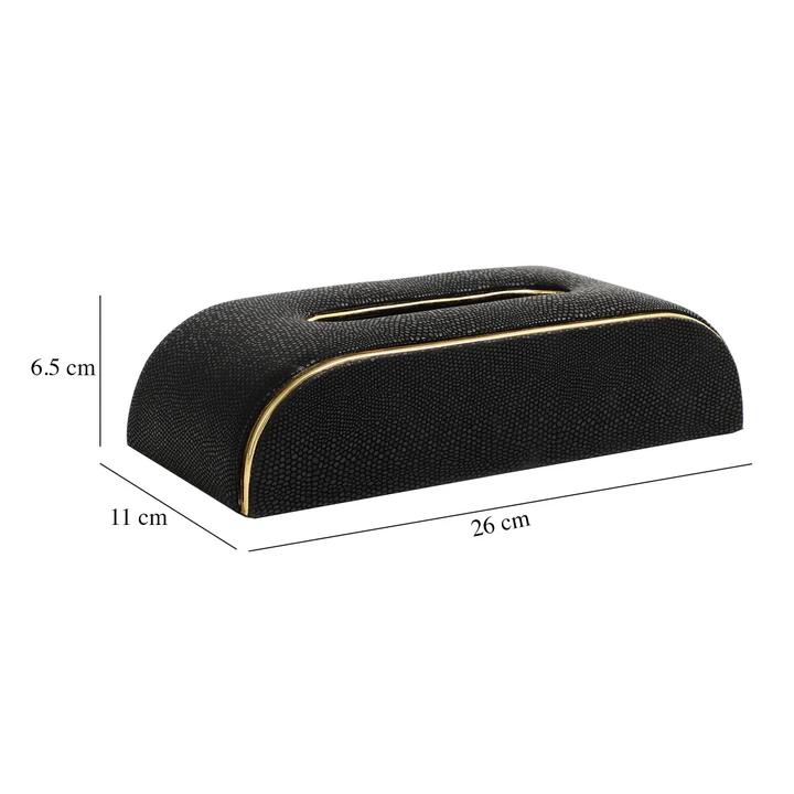 Sleek Slant Leather Napkin Box – Cream Tissue & Napkin Holder for Dining Table Decor | 24 x 11 x 6.5 cm