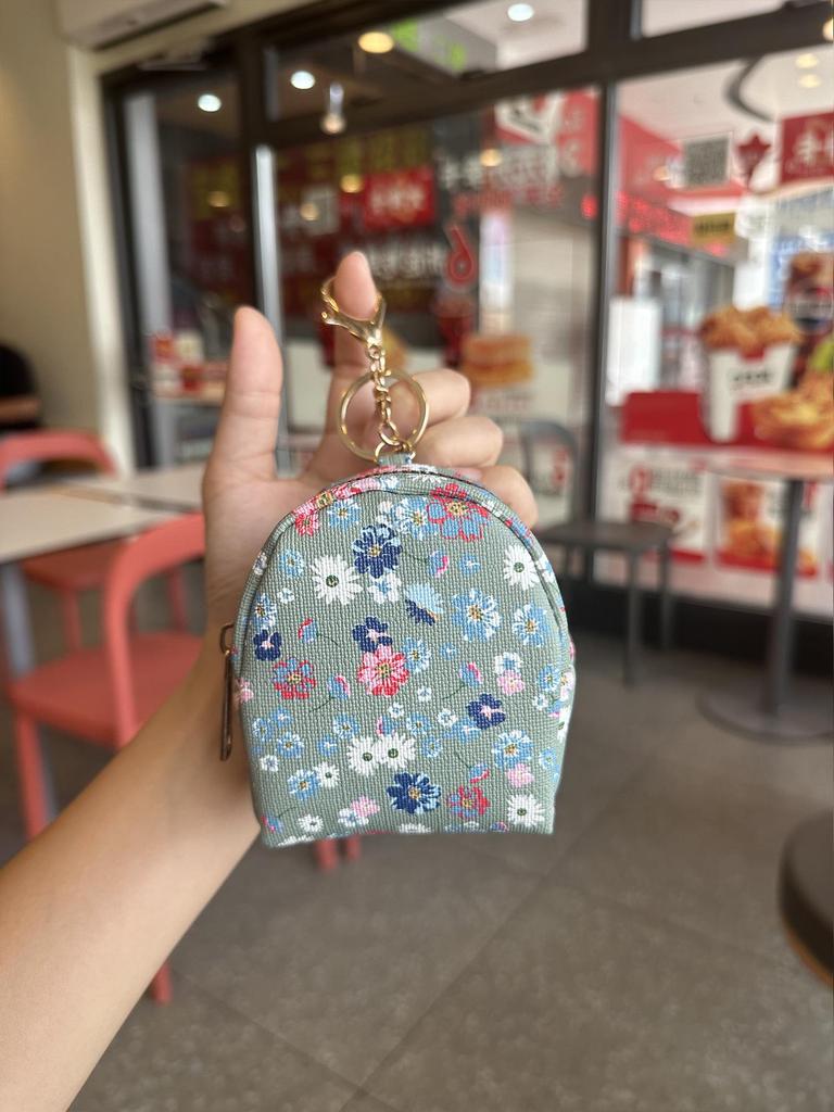 High-Grade Mini Floral Coin & Makeup Pouch with Keychain
