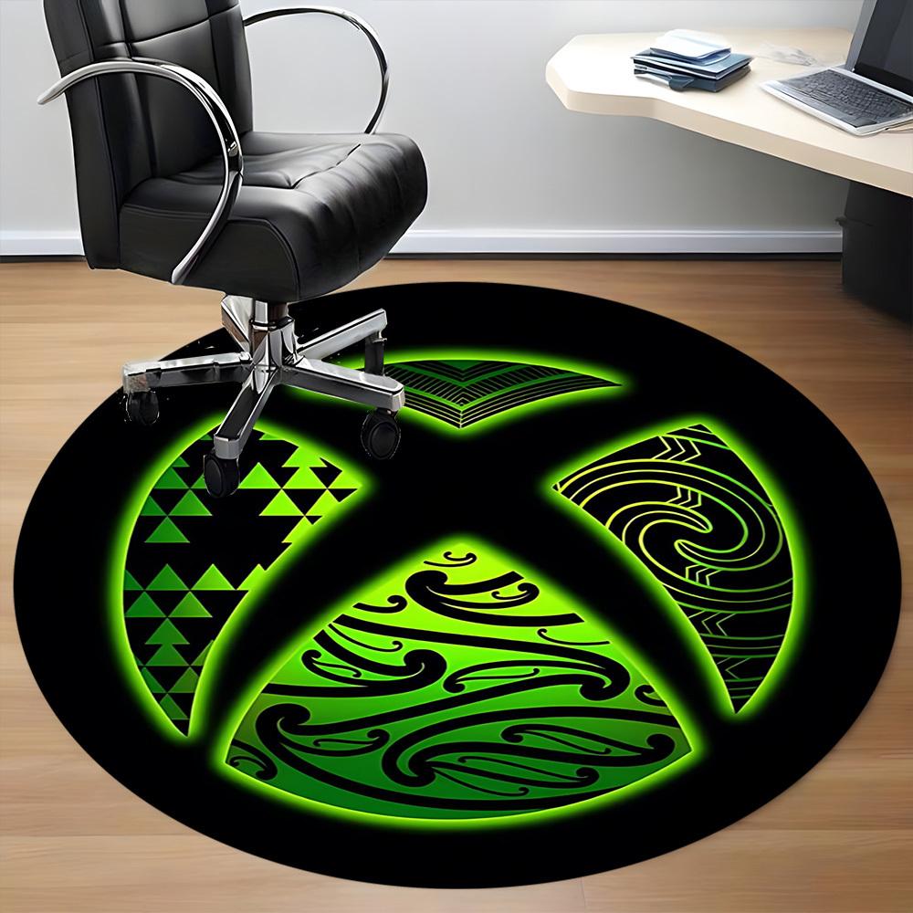 1pc Gaming Culture Office Round Area Rug, Indoor Mat Suitable For Office, Under Office Chairs Bedroom Living Room Home Decor, Room Deco