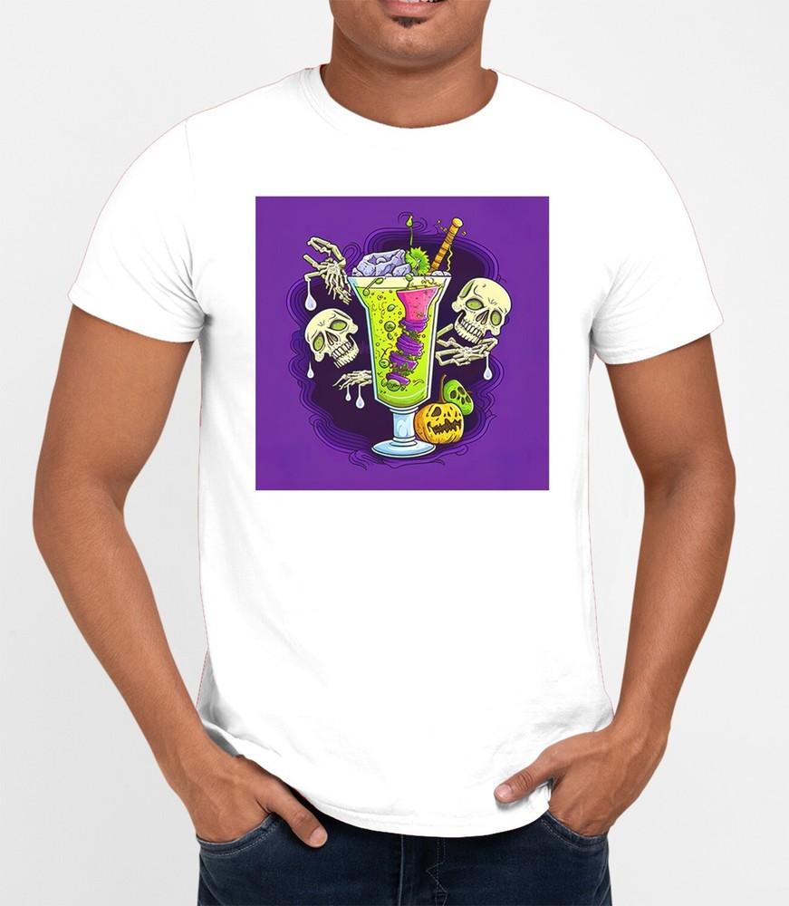 HORROR COCKTAIL SKULL  DEVIL T-shirt Cool Retro Movie Vintage Tee Comedy 70S 80S Unisex T-Shirt XXXL