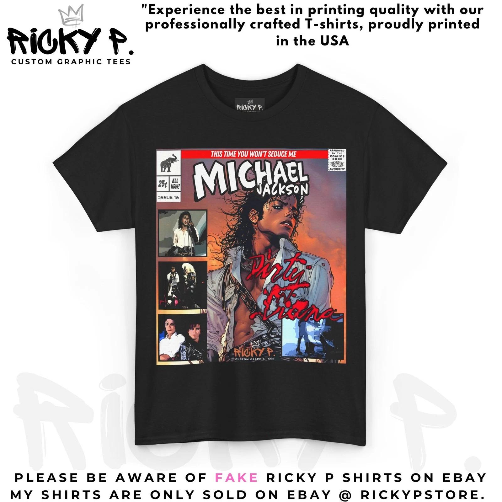 Майкл Джексон Dirty Diana Комикс Арт от Рики П Унисекс Хлопковая Футболка S