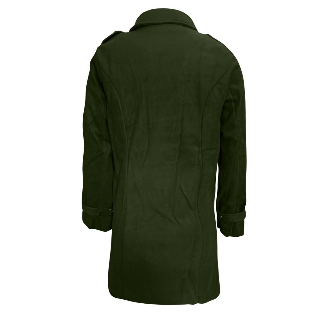 Women's Solid Color Button Lapel Woolen Button Long Sleeved Jacket
