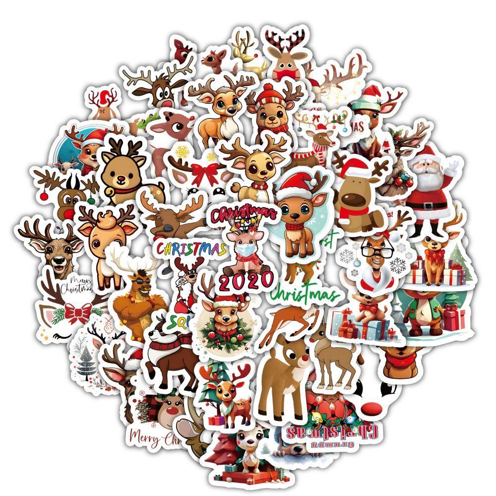 

60Pcs Christmas Reindeer Stickers Festive DIY Decor Holiday Gifts Scrapbooks BulingBulingStickers Store