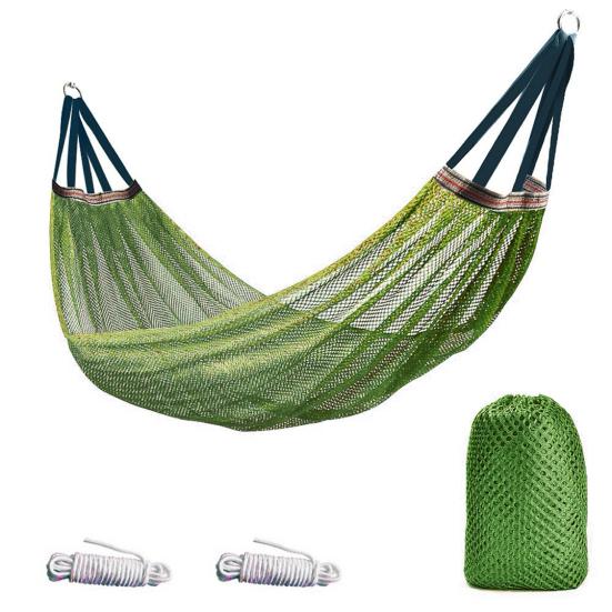 

Outdoor Hammock with Carry Bag Portable Heavy Duty Single Person Camping Garden Patio Balcony Porch Backyard Hanging Mesh Swing A темно-зеленого