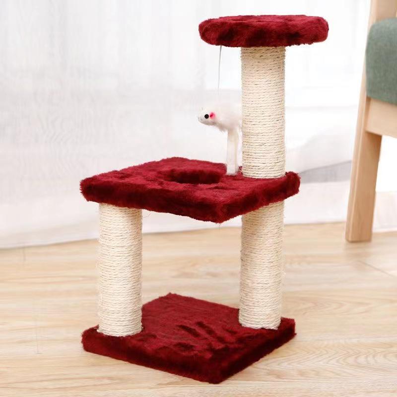Sisal Cat Tree with Scratching Post, Shelf, Climbing Platform, and Toy