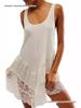 Spring Lace Sleeveless Flowy Mini Dress - New Arrival