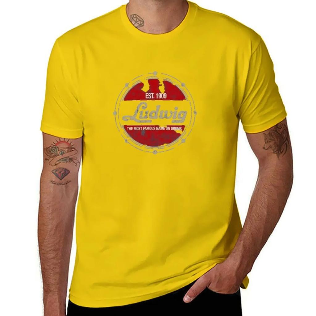 Ludwig Drums T-Shirt Summer Tops Anime Graphics T Shirts for Men Pack