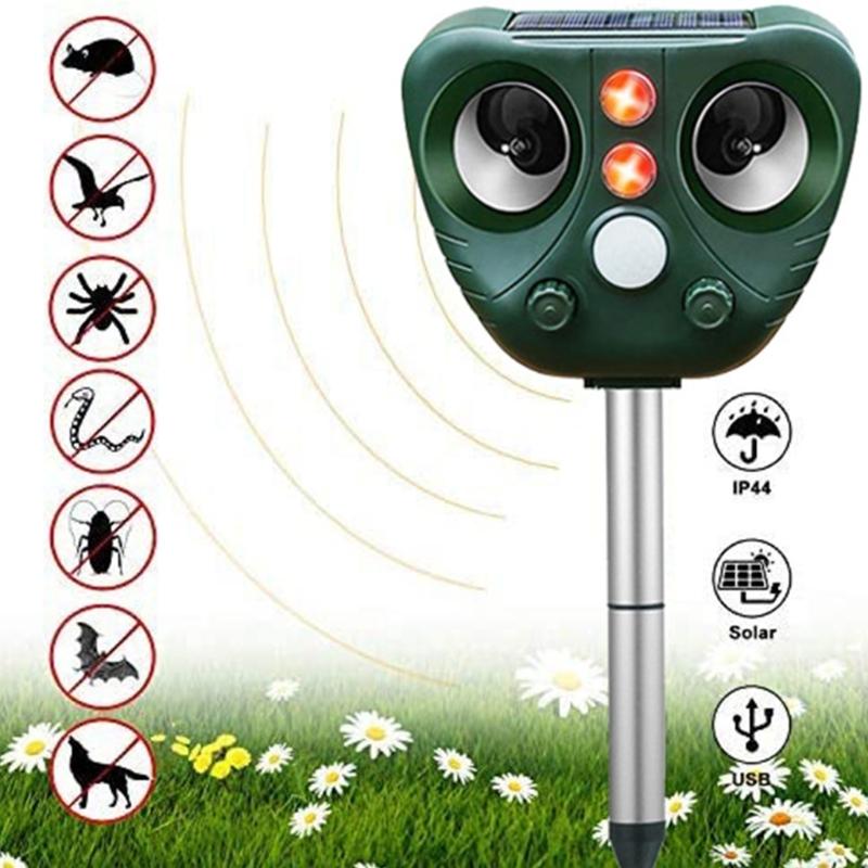 Outdoor Solar Powered Cats Deterrents Waterproof Design for Effective Animal Control Garden Protector