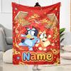 Pizza Party Pals Customize Your Name Blanket Multi-purpose Customizable Blanket Warmthful Decor Versatile for Seaside Home Decor Nap Bed